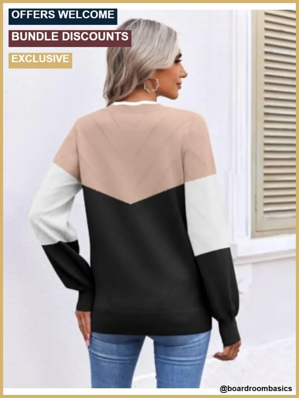 Women's V-Neck Knit Pullover Sweater